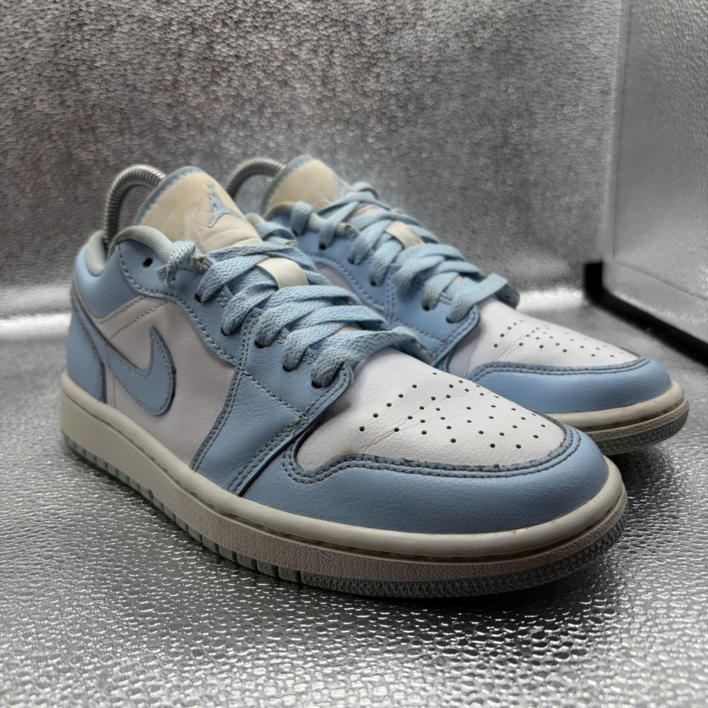 Size 7 Jordan‎ 1 Low Ice Blue Womens Lace Up Comfort Athletic Sneaker DC0774-141